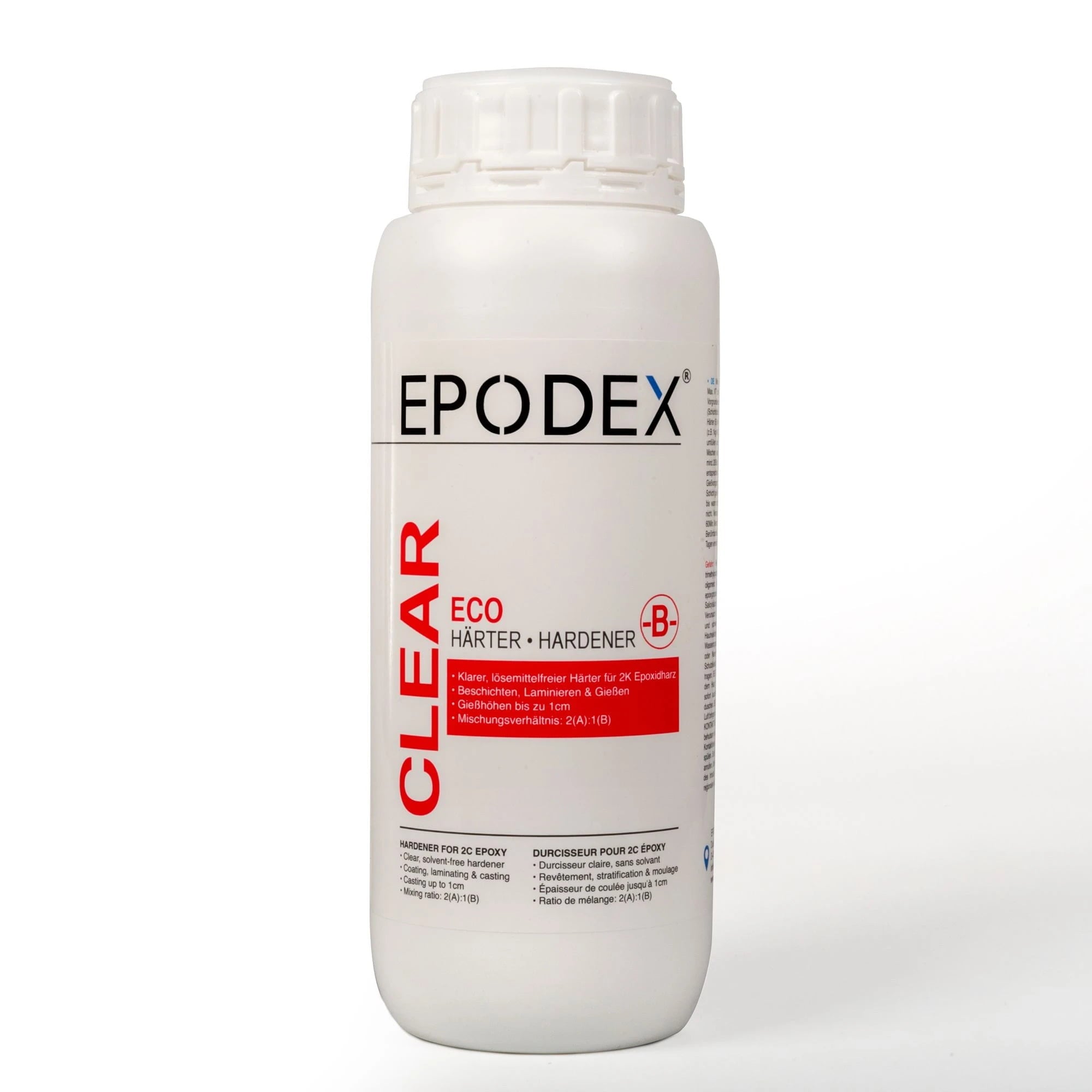 Intaritor rasina epoxidica Epodex transparent ECO – componenta B – sistem grosime 0,1 - 1 cm