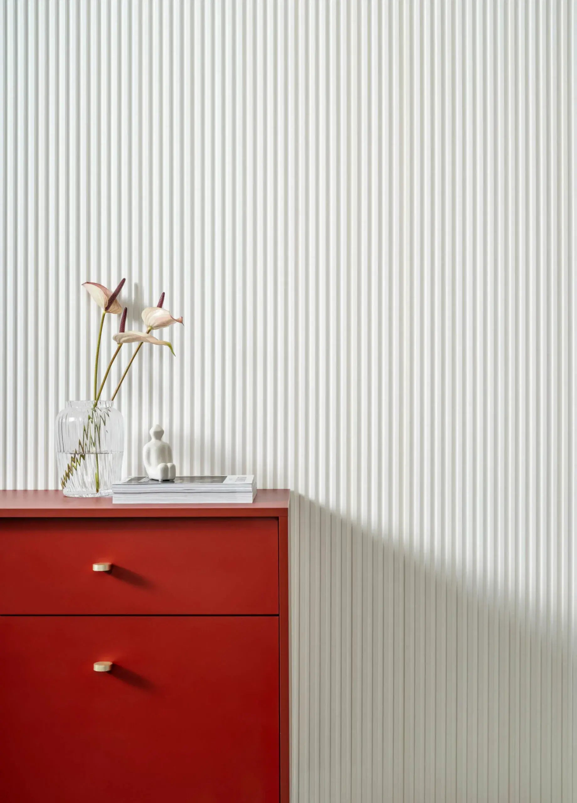 Riflaj decorativ 3D Mardom Decor Bialy Stretto Alb mat 270 x 12 x 1,2 cm