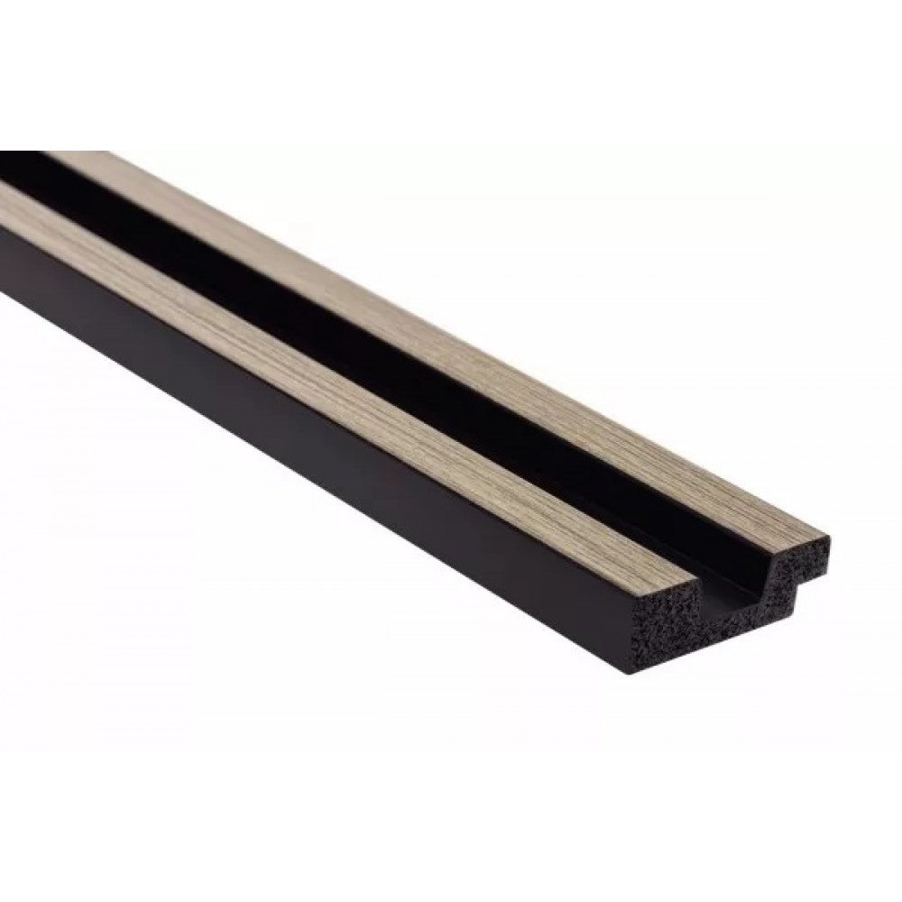 Riflaj decorativ 3D Mardom Decor, 200 x 3,6 x 1,2 cm, Dab Szary Stretto, stejar gri mat, capat stanga