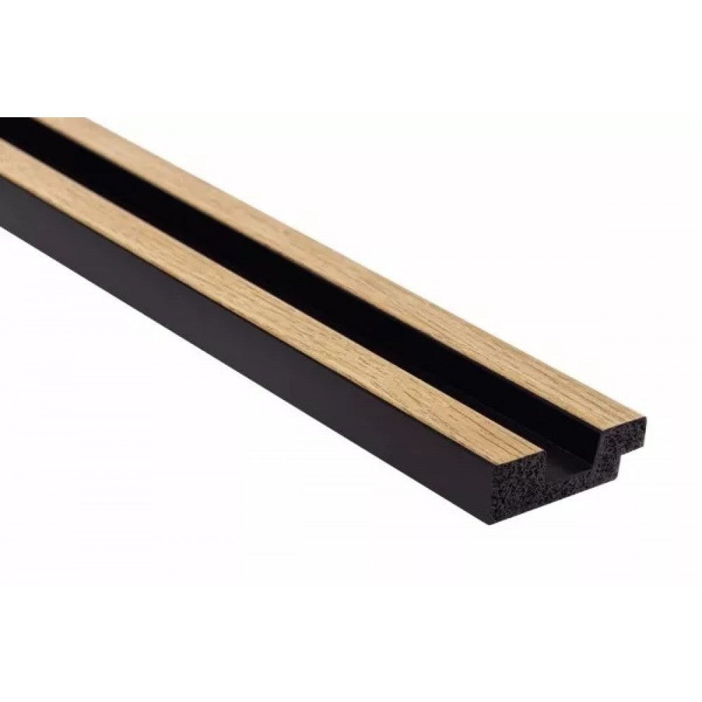 Riflaj decorativ 3D Mardom Decor, 200 x 3,6 x 1,2 cm, Dab Naturalny Stretto, stejar natural mat, capat stanga