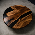 Masa din lemn masiv - Nuc & Epoxy - Rotunda