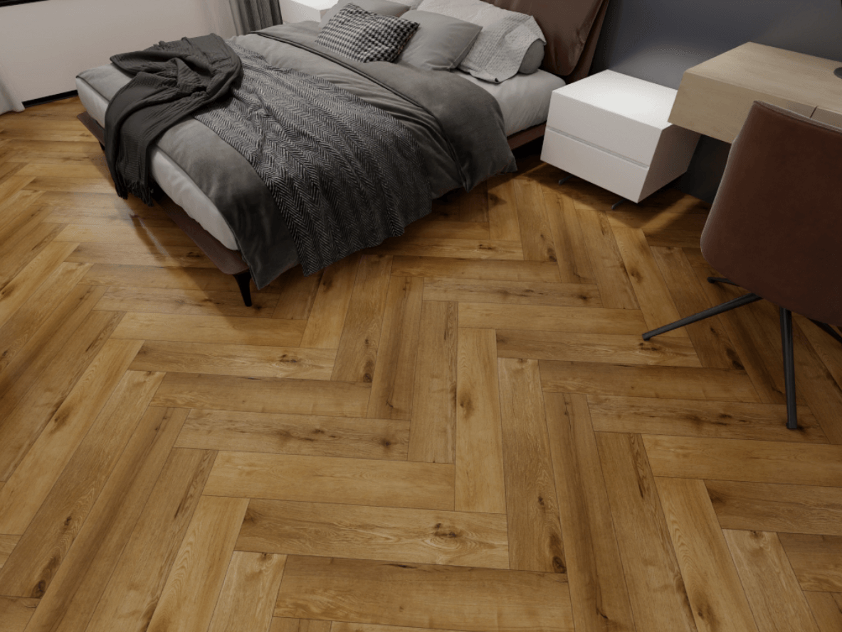 Parchet SPC Robust Stejar Golden Herringbone 6,5 mm