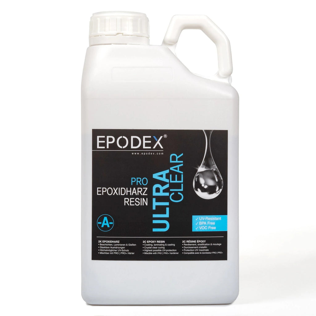 Rasina epoxidica Epodex Ultra transparenta de turnare PRO-componenta A - grosime 0,1–10cm - 2 kg