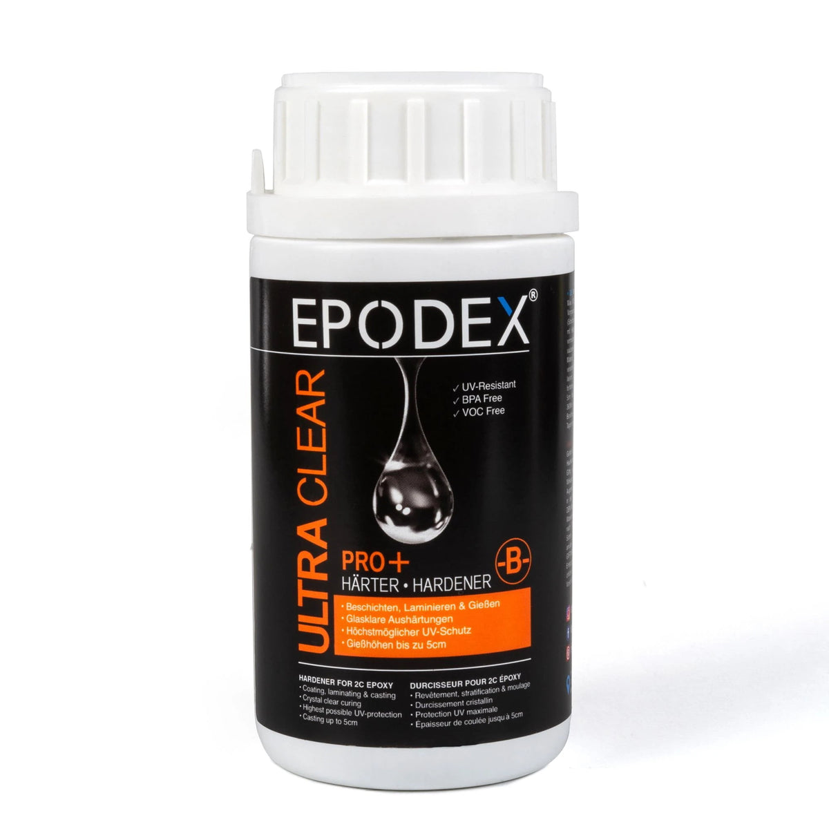 Intaritor rasina epoxidica Ultra transparenta PRO+ comp. B - sistem grosime 0,1-5cm - 5 kg