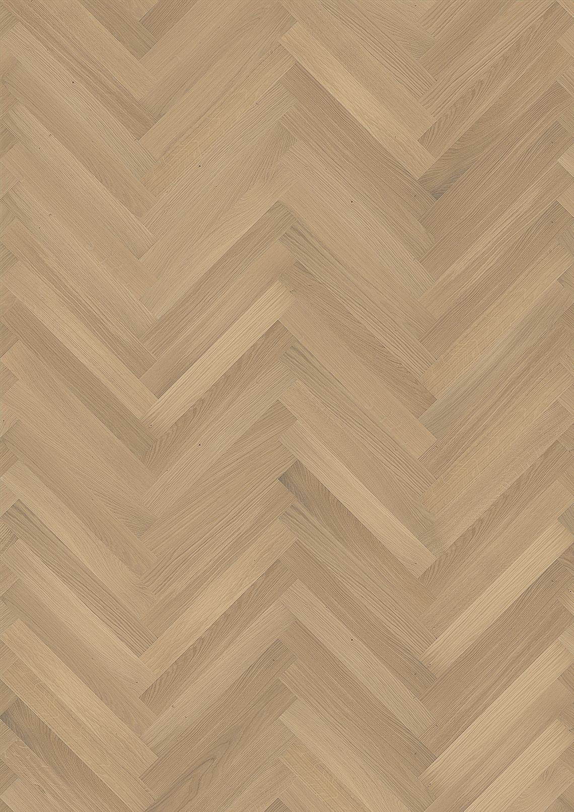 Parchet dublu stratificat Herringbone Kahrs Stejar AB White Matt, 490 x 70 x 11 mm