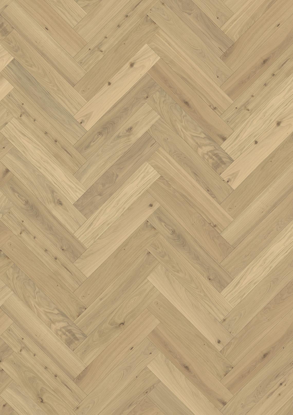 Parchet dublu stratificat Kahrs Herringbone Stejar CC Dim White Uleiat, 600 x 120 x 11 mm