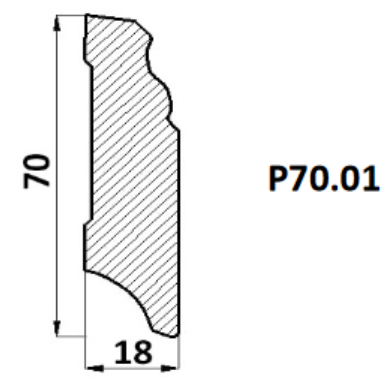 Plintă parchet Egger Hamburg din MDF 70 mm, albă
