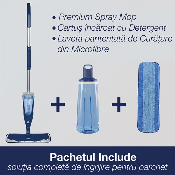 Mop cu pulverizator pentru pardoseli din lemn lacuit Bona Premium