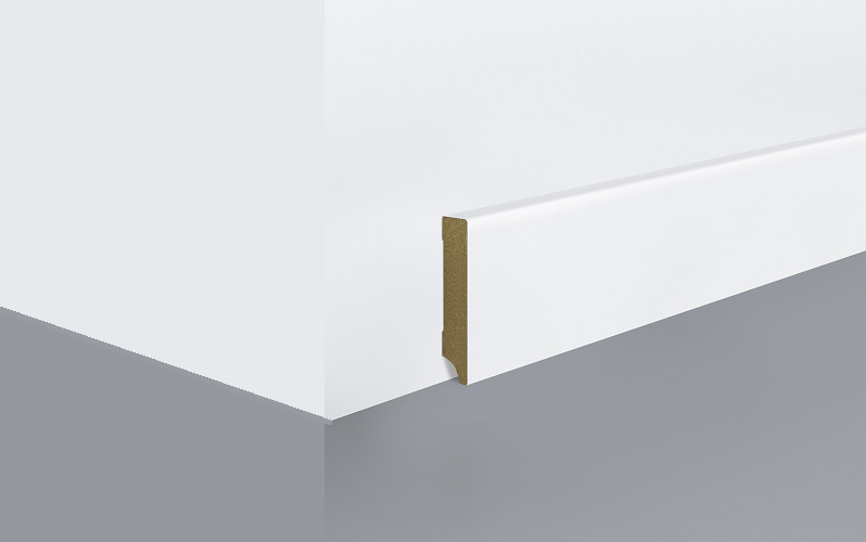 Plintă parchet Egger din MDF cubică 80 mm, albă