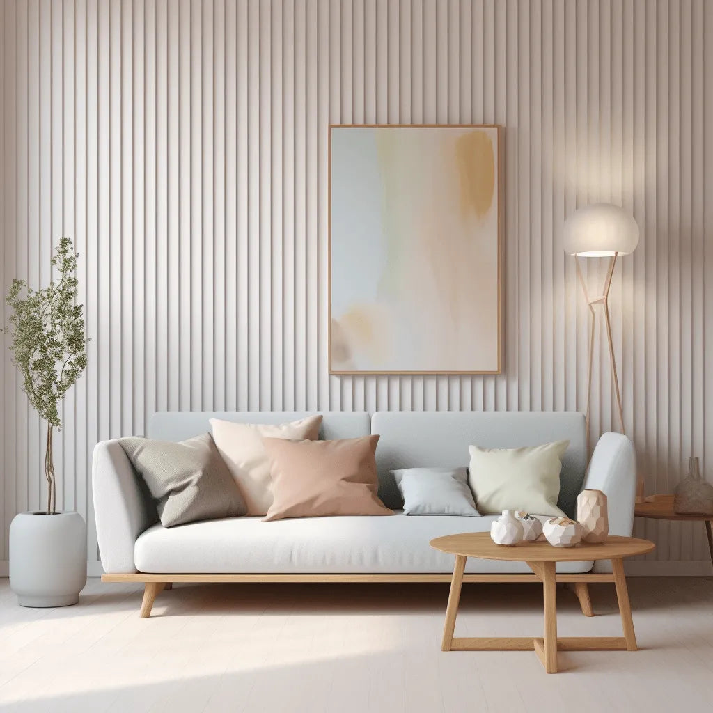 Riflaj decorativ 3D Mardom Decor Lumio Satinat Alb 270 x 24,7 x 1,3 cm
