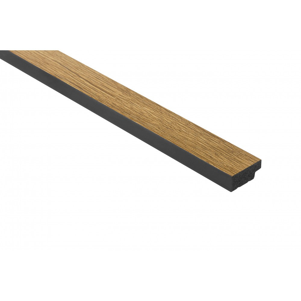 Riflaj decorativ 3D Mardom Decor, 270 x 2,8 x 1,2 cm, Dab Naturalny Medio, stejar natural mat, capat stanga