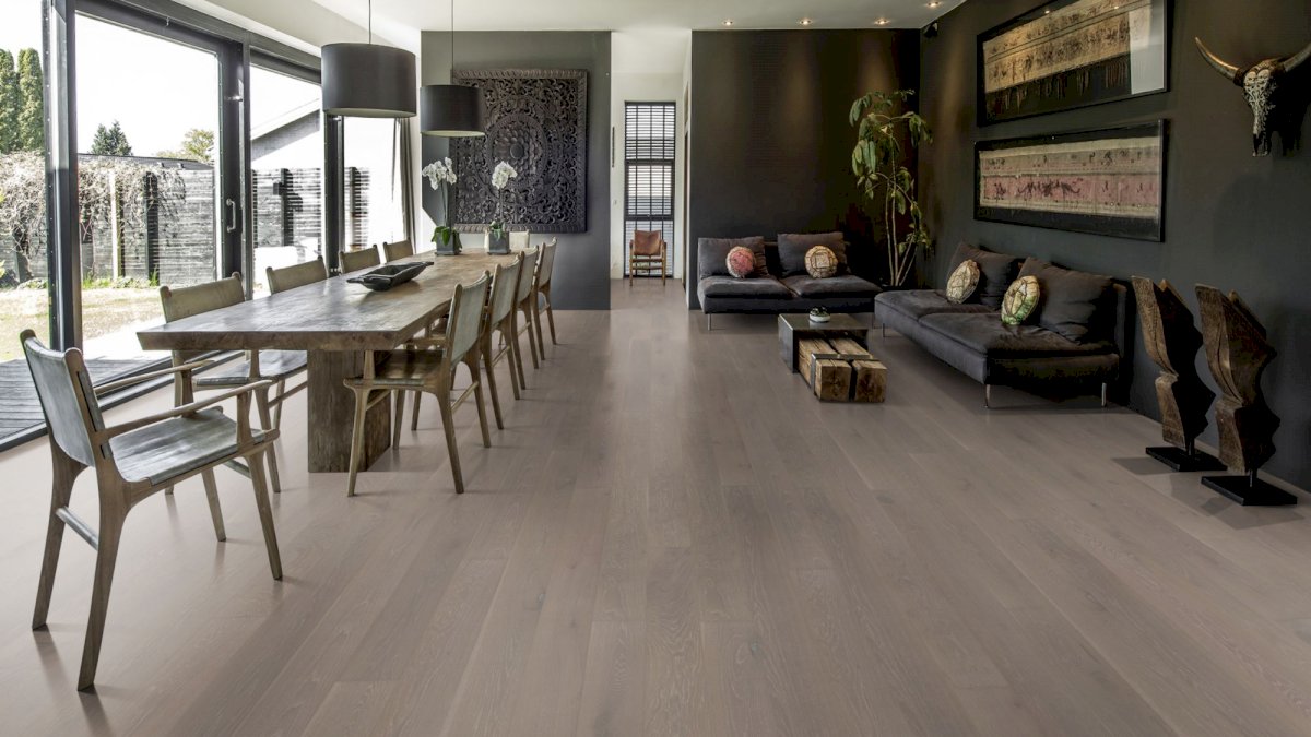 Parchet triplu stratificat Kahrs Stejar Nouveau Taupe, 2000 x 187 x 15 mm