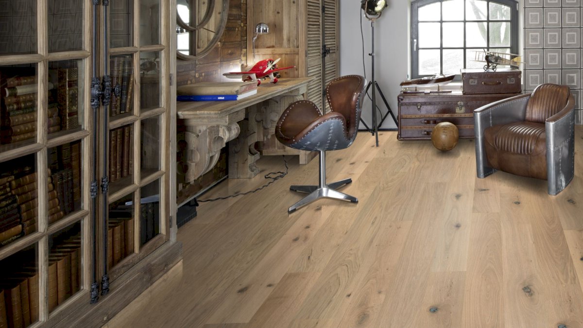 Parchet triplu stratificat Kahrs Stejar Nouveau Whisper, 2000 x 187 x 15 mm
