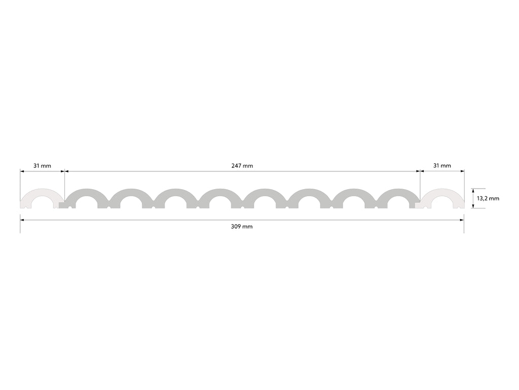 Riflaj decorativ 3D Mardom Decor Duna Mat Alb 270 x 24,7 x 1,3 cm