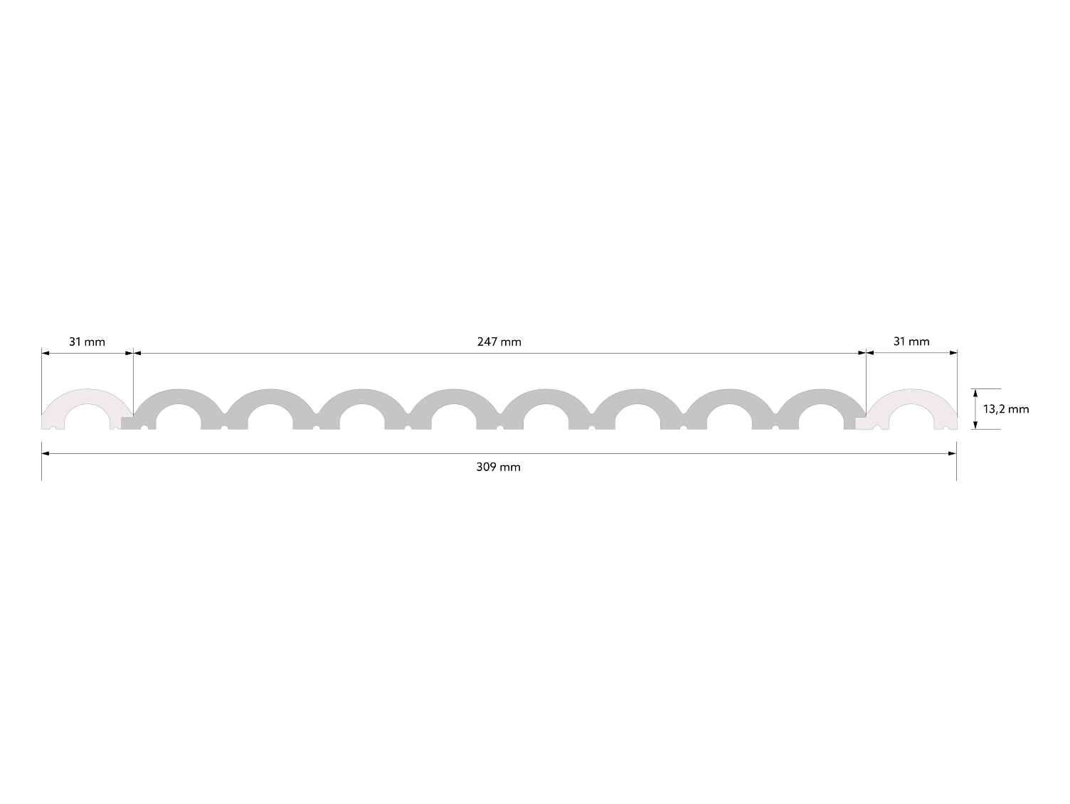 Riflaj decorativ 3D Mardom Decor Duna Mat Alb 270 x 24,7 x 1,3 cm